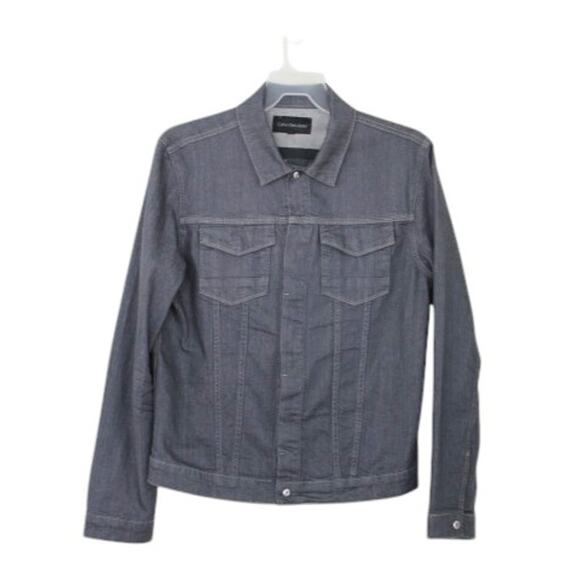 Calvin Klein Jeans Denim Jacket Mens Medium Light Gray - Picture 1 of 10